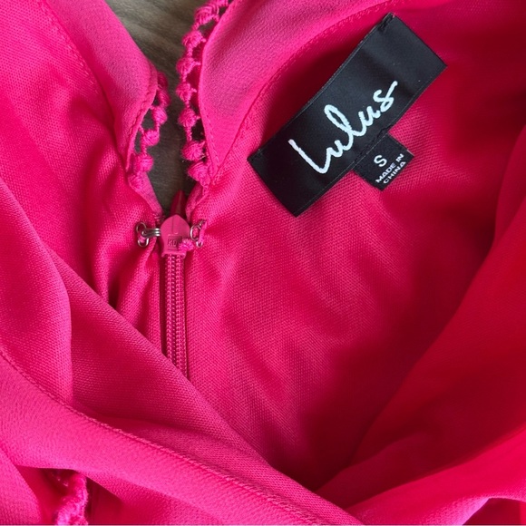 Lulus Love From Above Pink Ruffled Surplice Front Wrap Style Maxi Dress Size S - Picture 7 of 16
